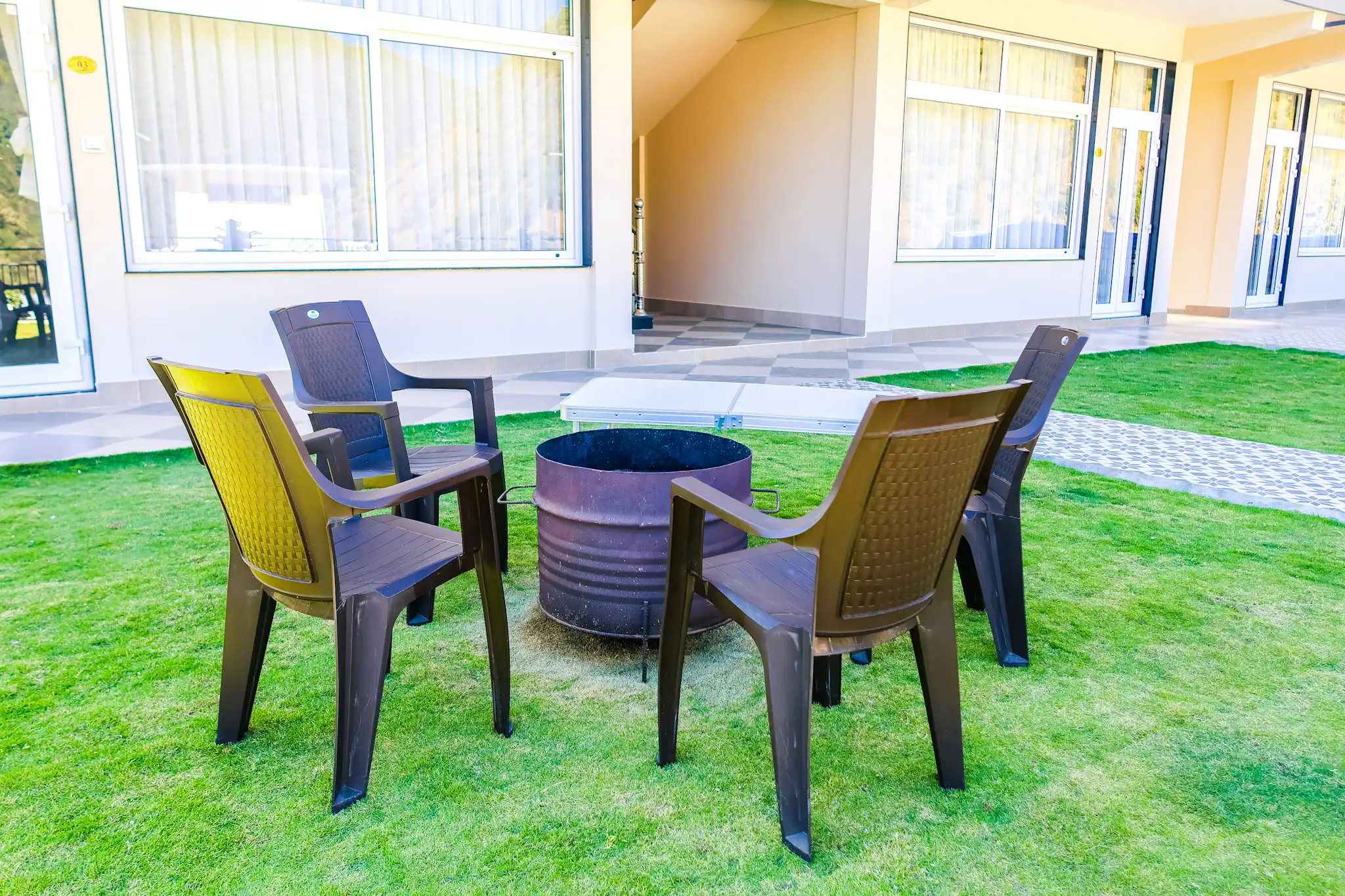 Outdoor bonfire area